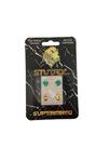Brinco studex supermaxxi bezel azul 6mm l6212y dourado