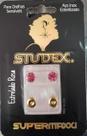 Brinco Studex Supermaxxi Bezel Azul Safira 6mm L6209Y Dourado