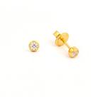 Brinco studex system 75 adulto bezel zircônia 3mm dourado