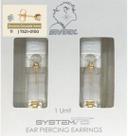 Brinco studex system 75 adulto par aquamarine 3mm dourado