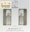 Brinco studex system 75 adulto par aquamarine 3mm dourado