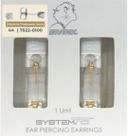 Brinco studex system 75 adulto par aquamarine 3mm dourado