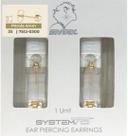 Brinco studex system 75 adulto par aquamarine 3mm dourado