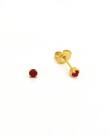 Brinco studex system 75 adulto rubi 3mm dourado