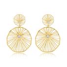 Brinco Sun Coral com Zircônia Banhado a Ouro 18k