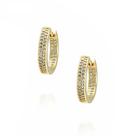 Brinco Tipo Argola Cravejada Semi Joias Banho Ouro 18k Elegante Noiva Garantia Casamento Presente