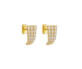 Brinco Três Fileiras de Zircônias Cristais Banhado a Ouro - Elegância e Sofisticação