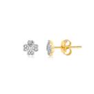 Brinco Trevo De 4 Folhas Cristal Folheado A Ouro