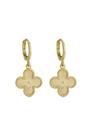 Brinco Trevo de Argolinha Banhado em Ouro 18K