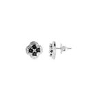 Brinco Trevo Zircônias Cristal Em Prata 925 Brinco Trevo Zircônias Cristal Em Prata 925