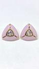 Brinco Triangular Banhado Ouro Zirconia Luxo Elegante 224284 Cor:Lilas