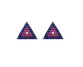 Brinco Triangular Colors Banhado a Ródio Branco - Zircônia