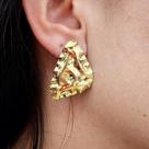 Brinco Triangular Folheado A Ouro