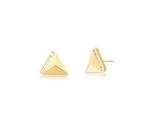 Brinco Triangular Liso com Cravação Lateral Banhado a Ouro - Zircônias