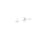 Brinco Triangular Mini em Prata Lisa com Zircônias