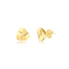 Brinco Triangular Transpassado Microzircônia Folheado A Ouro