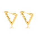 Brinco Triangular Triângulo Argola De Click Banhado A Ouro