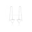 brinco triangulo corrente minimalista em prata 925