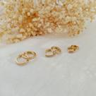 Brinco Trio Argola com Duas fileiras de Zircônias Folheado a Ouro 18k Semijoia Clássica e Versátil