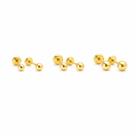 Brinco Trio Baby Bolinha Coração 3, 2,5 e 2mm Folheado a Ouro - Conjunto Infantil