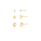 Brinco Trio Banhado a Ouro 3 Bolas Liso
