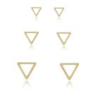 Brinco trio triangulo banhado a ouro 18k