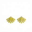 Brinco Um Terço de Flor Cravejado Banhado a Ouro Brinco Um Terço de Flor Cravejado Banhado a Ouro