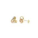 Brinco União 3 Cores de Ouro 18K grande 21668 k100
