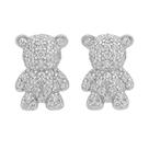 Brinco Urso em Prata de Lei com Zircônias Brinco Urso em Prata de Lei com Zircônias