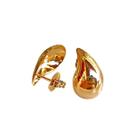 Brinco Vírgula Tendência Gota Chunky Folheado Ouro Softjoias