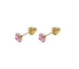 Brinco Zircônia 2,5mm Ouro 18K Recém Nascido Brinco Zircônia 2,5mm Ouro 18K Recém Nascido