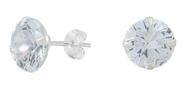 Brinco Zircônia 6mm Pedra Brilhante Em Prata 925