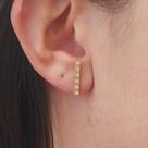 Brinco zirconia folheado a ouro ear hook chique fama folheados