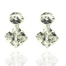 Brinco Zirconia Pingente Quadrado Prata Legitima 925