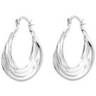Brincos 3pcs prata chapeamento quatro bobinas brinco de argola circular para festa de mulher festa de noivado de casamento