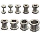 Brincos Alargador 1mm A 12mm Túnel Aço Prateado 1 Par Brincos Alargador 1mm A 12mm Túnel Aço Prateado 1 Par
