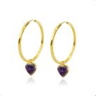 Brincos Argola De Ouro 18k Com Zircônia 5mm Brincos Argola De Ouro 18k Com Zircônia 5mm