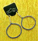 Brincos Argolas Balão Azul Klein Cravejados Zirconias Banho Ouro 18k 3768