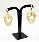 Brincos Argolas Caracol 7 Aros Texturizados Banho Ouro 18k 2921