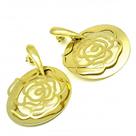 Brincos Argolas Flor Estilizada Banho De Ouro 18k 919