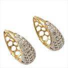 Brincos Argolas Gota Cravejados Zirconias Banho De Ouro 18k 4534