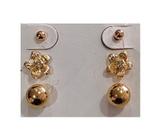 brincos b+rosa 3p trio folhado a ouro 18k joias semijoias antialérgica plaque