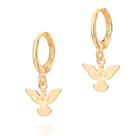 Brincos banhado ouro 18k ou platina femininos argola rommanel espírito santo pendurado escrito paz 527037 327037