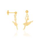 Brincos banhado ouro 3x 24k 18k e 22k feminino infantil rommanel pequenos formato bailarina 524097