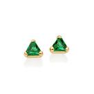 Brincos banhado ouro 3x 24k 18k e 22k feminino pequenos solitário pedras cristais triangulares verdes rommanel 527306