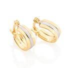 Brincos banhado ouro 3x 24k 18k e 22k femininos argola infantil pequenos rommanel filete rodio branco 525128