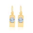 Brincos banhado ouro 3x 24k 18k e 22k femininos argola infantil rommanel cristal quadrado 522404