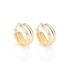 Brincos banhado ouro 3x 24k 18k e 22k femininos argola pequenos rommanel larga ródio branco 523830