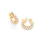 Brincos banhado ouro 3x 24k 18k e 22k femininos argola pérolas infantil rommanel 525123