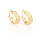 Brincos banhado ouro 3x 24k 18k e 22k femininos argola rommanel circulos vazados 523180